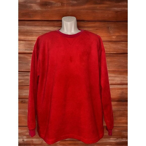 Tommy Hilfiger Mens Vintage Fleece Sweatshirt Size X-Large Red Long Sleeve - Picture 1 of 9